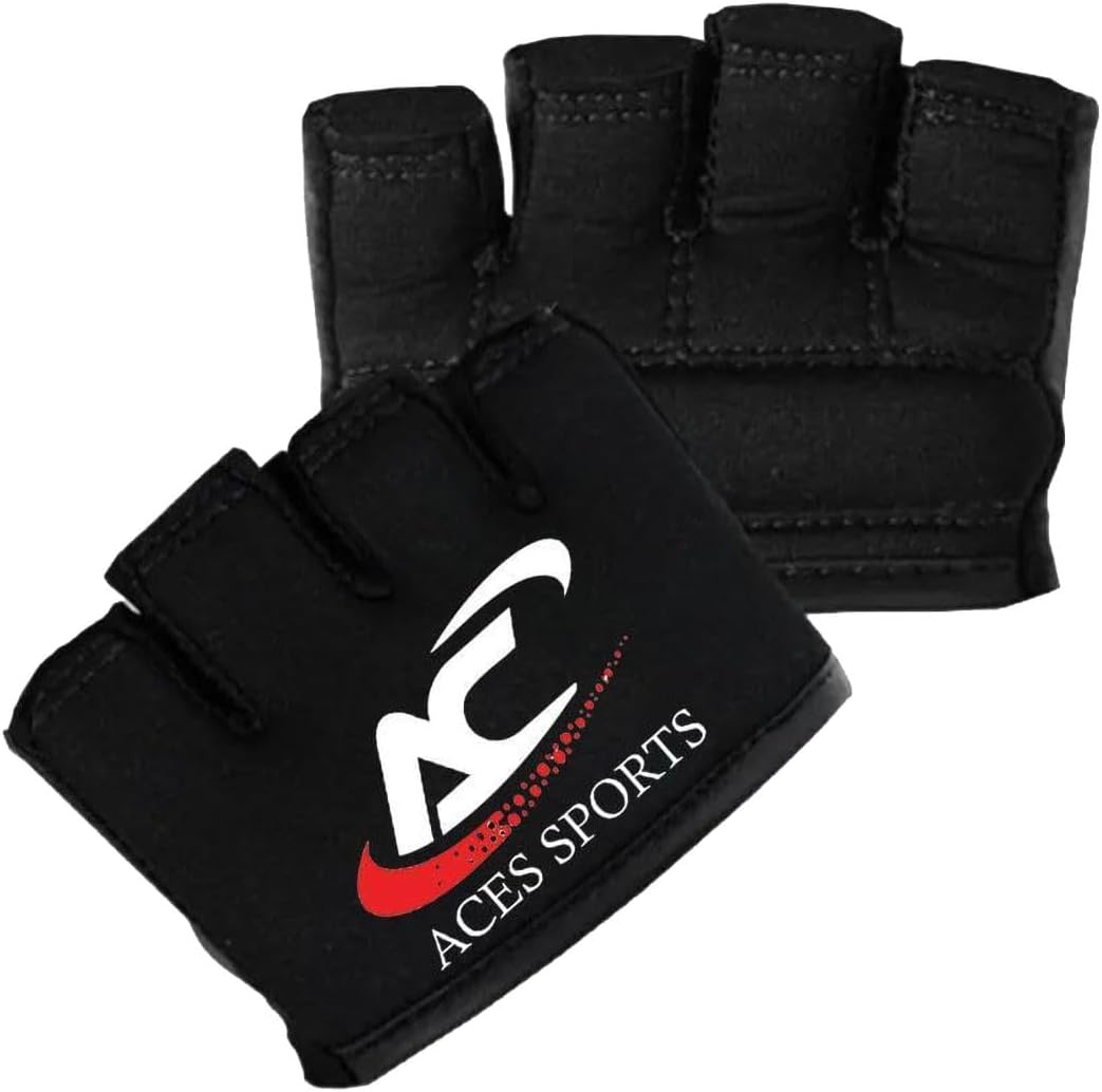 Gel Knuckle Protector, Black MMA Gel Hand Guard, Fingerless Design